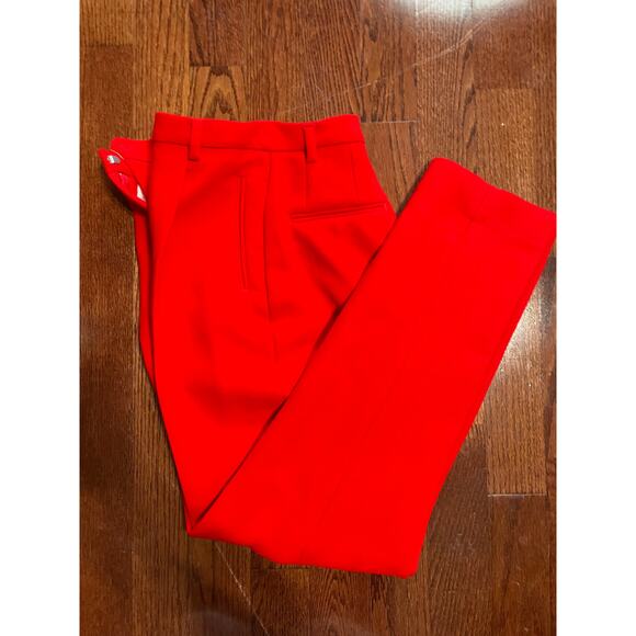 Tory Burch Double Faced Pleated Lined 100% Wool Pants Red Size 4 - Picture 3 of 13